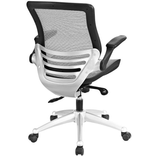  Modway Edge All Mesh Office Chair With Flip-Up Arms In Gray - Ergonomic Desk And Computer Chair