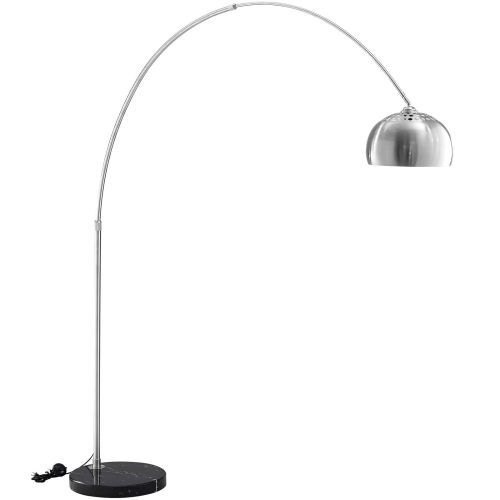  Modway EEI-2906-BLK Sunflower Mid-Century Modern Arched Floor Lamp for The Living Room or Bedroom, Round Marble Base, Black