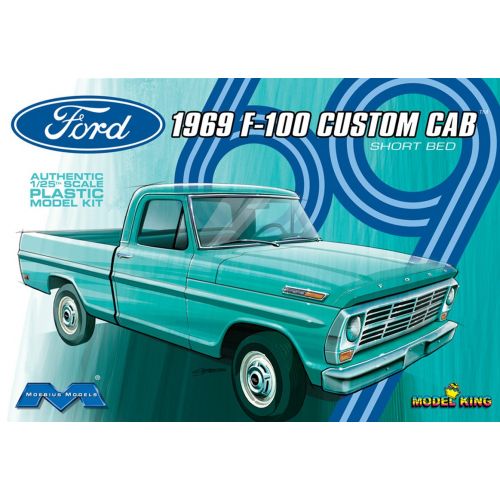  Moebious Models Moebius 1969 Ford F-100 Custom Cab Short Bed Plastic Model Truck Kit