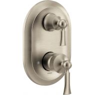 Moen Wynford Brushed Nickel M-CORE 3-Series 2-Handle Shower Trim with Transfer Valve, Double Shower Handle for Bathtub, Valve Required, UT5500BN