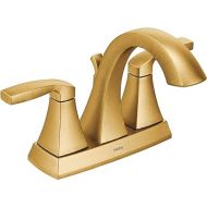 Moen Voss Brushed Gold Transitional Two-Handle High Arc Centerset Bathroom Faucet for 4-Inch 3-Hole Setup, 6901BG