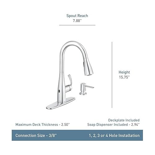  Moen 87014EWBRB Essie One-Handle Pulldown Kitchen Faucet, Mediterranean Bronze