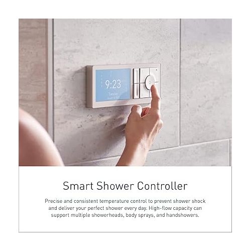  Moen Matte Black Smart Shower 4-Outlet Digital Shower Controller for Thermostatic Shower Valve, TS3304BL