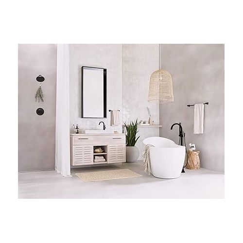  Moen Doux Matte Black One-Handle High Arc Laminar Stream Bathroom Faucet, Contemporary Single Hole Bathroom Sink Faucet, S6910BL
