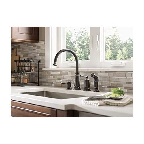  Moen 87042BRB One-Handle High Arc Kitchen Faucet, Mediterranean Bronze
