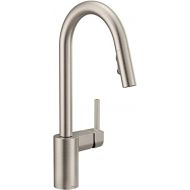Moen Align Spot Resist Stainless One-Handle Modern Kitchen Pulldown Faucet with Retractable Reflex Docking System and Power Boost Spray Technology for a Faster Clean, 7565SRS