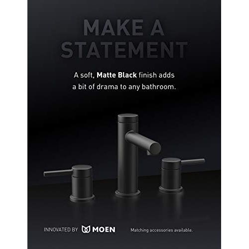  Moen Gibson Matte BlackTwo-Handle Deck Mounted Modern Roman Tub Faucet, Valve Required, T961BL