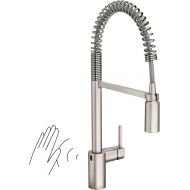 Moen Align Spot Resist Stainless Steel Motionsense Wave Sensor Touchless One-Handle High Arc Spring Pre-Rinse Pulldown Kitchen Faucet with Sprayer, 5923EWSRS