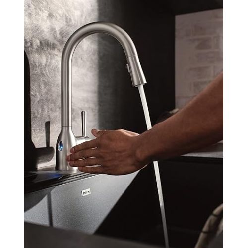  Moen 87233EWSRS Adler Single-Handle High Arc Pulldown Kitchen Faucet, Spot Resist Stainless