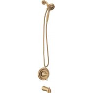 Moen Ronan Bronzed Gold Single-Handle Modern Tub and Shower Faucet with Magnetix Rainshower, Valve Included, 82021BZG
