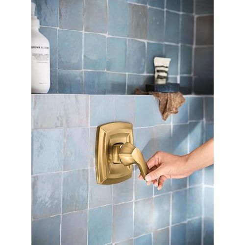  Moen Voss Brushed Gold Posi-Temp Posi-Temp Pressure Balancing Shower Trim Featuring Showerhead and Shower Lever Handle, Valve Required, T2692BG