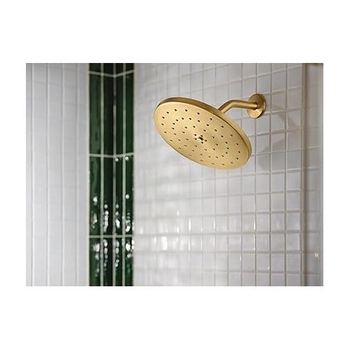  Moen S112BG Waterhill 10-Inch Single Function Showerhead with Immersion Rainshower Technology, Brushed Gold