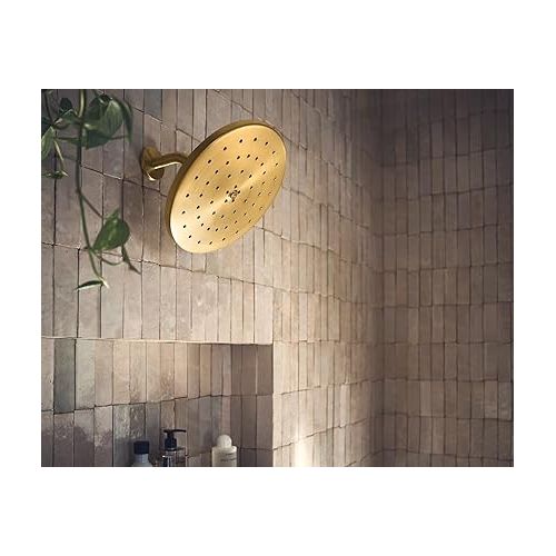  Moen S112BG Waterhill 10-Inch Single Function Showerhead with Immersion Rainshower Technology, Brushed Gold