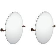 Moen DN0892ORB Gilcrest Bathroom Oval Tilting Mirror, Oil Rubbed Bronze (Pack of 2)