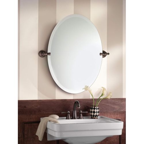  Moen DN0892ORB Gilcrest 26-Inch x 23-Inch Frameless Pivoting Bathroom Tilting Mirror, Oil Rubbed Bronze