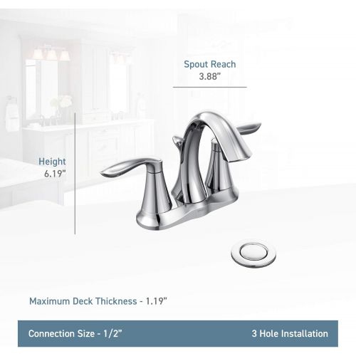  [아마존 핫딜]  [아마존핫딜]Moen 6410BN Eva Two-Handle Centerset Bathroom Faucet with Drain Assembly, Brushed Nickel