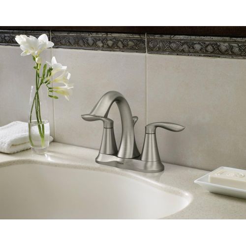  [아마존 핫딜]  [아마존핫딜]Moen 6410BN Eva Two-Handle Centerset Bathroom Faucet with Drain Assembly, Brushed Nickel