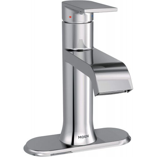  [아마존 핫딜]  [아마존핫딜]Moen 6702 Genta One-Handle Single Hole Modern Bathroom Sink Faucet with Optional Deckplate, Chrome