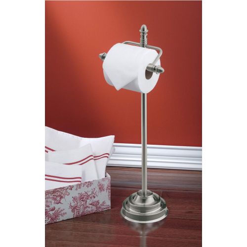  Moen DN4150BN Stockton Freestanding Single Roll Pivoting Toilet Paper Holder, Brushed Nickel