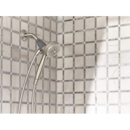  Moen 26100SRN Engage Magnetix 3.5-Inch Six-Function Handheld Showerhead with Magnetic Docking System, Spot Resist Brushed Nickel