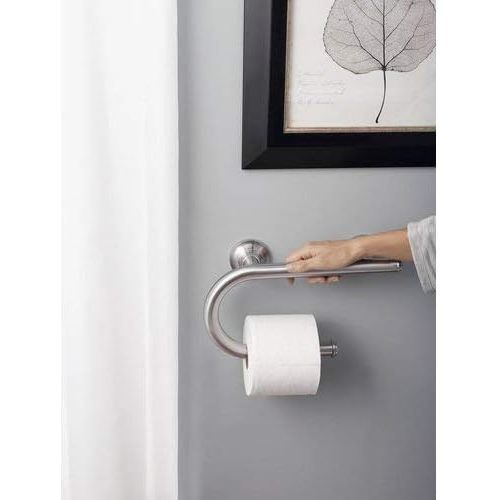  Moen CSI LR2352DCH Moen Home Care 8-Inch Grab Bar with Integrated Toilet Paper Holder, Chrome