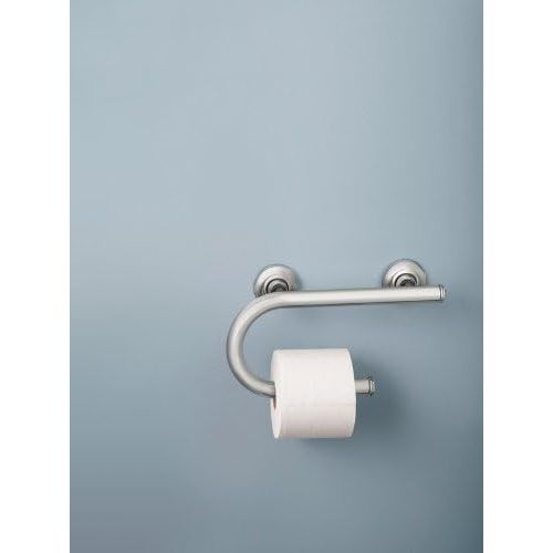  Moen CSI LR2352DCH Moen Home Care 8-Inch Grab Bar with Integrated Toilet Paper Holder, Chrome