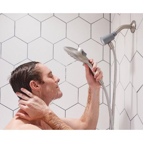  Moen 26112SRN Engage Magnetix Six-Function 5.5-Inch Handheld Showerhead with Magnetic Docking System, Spot Resist Brushed Nickel