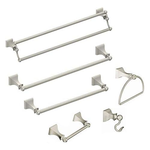  Moen DN8322BN Retreat 24-Inch Bathroom Double Towel Bar, Brushed Nickel