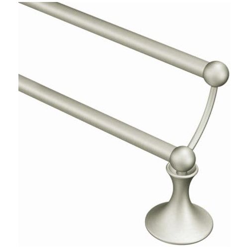  Moen DN7722BN Lounge Collection 24-Inch Bathroom Double Towel Bar, Brushed Nickel