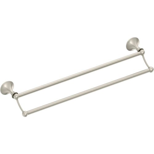  Moen DN7722BN Lounge Collection 24-Inch Bathroom Double Towel Bar, Brushed Nickel