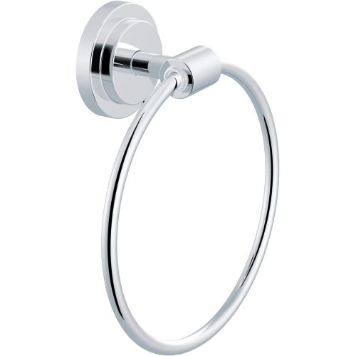  Moen DN0786CH Iso Towel Ring, Chrome with Moen DN0708CH Iso Pivoting Toilet Paper Holder, Chrome