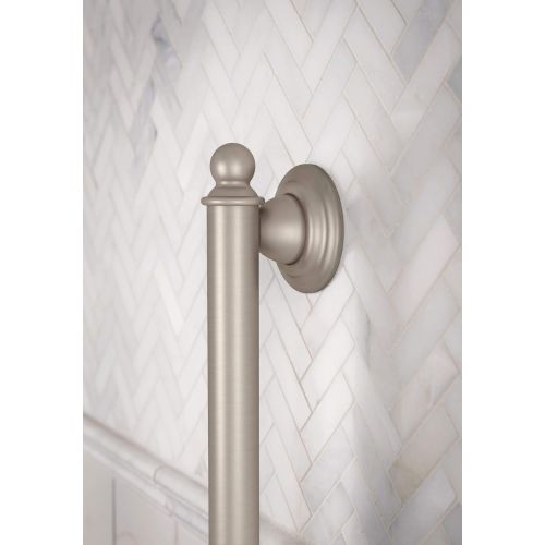  Moen YB2208BN Brantford Double Post Spring-Loaded Toilet Paper Holder, Brushed Nickel with Moen YB2224BN Brantford Collection 24-Inch Bathroom Single Towel Bar, 24 Inch, Brushed Ni