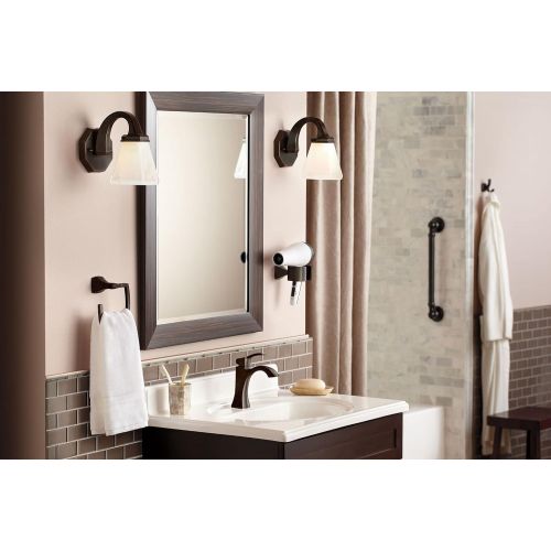  Moen YB5186ORB Voss Collection Bathroom Hand Towel Ring, Oil-Rubbed Bronze