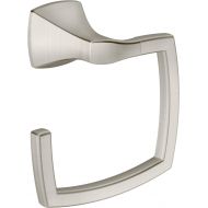Moen YB5108BN Voss Pivoting Toilet Paper Holder, Brushed Nickel with Moen YB5186BN Voss Collection Bathroom Hand Towel Ring, 11.61 x 2.83 x 6.81 inches, Nickel