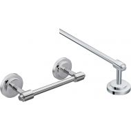 Moen DN0708CH Iso Pivoting Toilet Paper Holder, Chrome with Moen DN0724CH Iso 24-Inch Towel Bar, Chrome