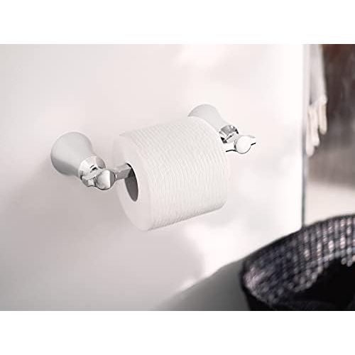  Moen YB0308CH Pivoting Double Post Toilet Paper Holder, Chrome