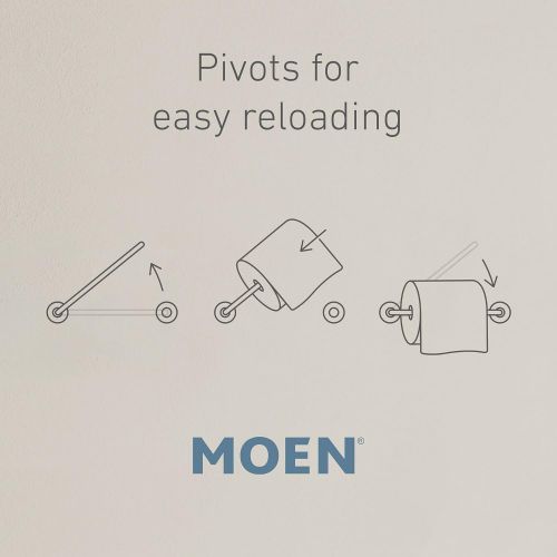  Moen YB6408BN Belfield Pivoting Toilet Paper Holder, Brushed Nickel