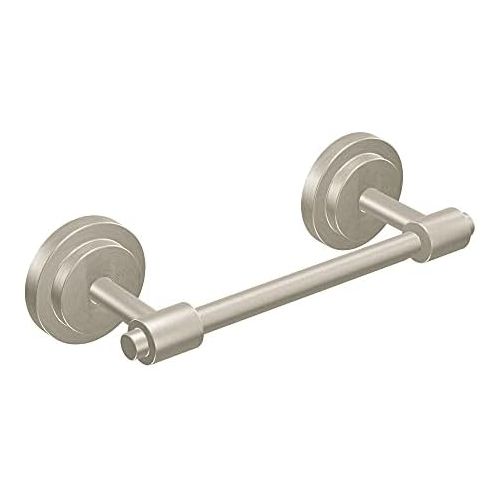  Moen DN0708BN Iso Collection Double Post Modern Pivoting Toilet Paper Holder, Brushed Nickel