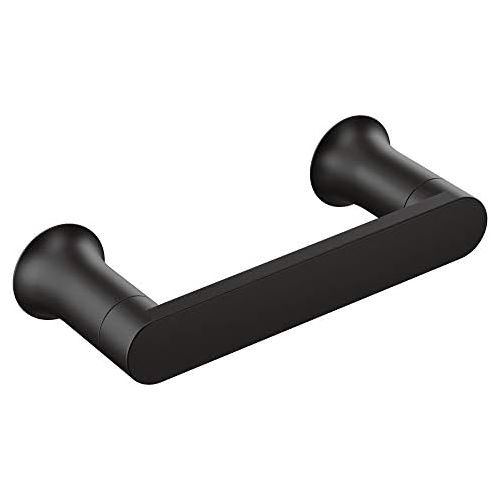  Moen BH3808BL Genta Double Post Modern Pivoting Toilet Paper Holder, Matte Black