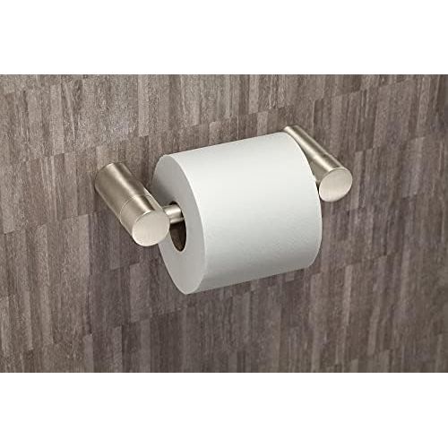  Moen YB0408BN Align Pivoting Double Post Modern Toilet Paper Holder, Brushed Nickel