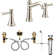 Moen T6405NL-9000 Belfield Two-Handle Widespread Bathroom Faucet with Valve, Polished Nickel