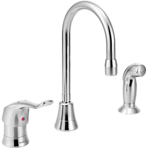  Moen 8138 Commercial M-Dura Single Handle Multi-Purpose Faucet with Side spray 2.2 gpm, Chrome