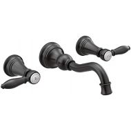 Moen TS42106 Weymouth Two-Handle Lever Handle Wall Mount Bathroom Faucet Trim, Valve Required, Matte Black