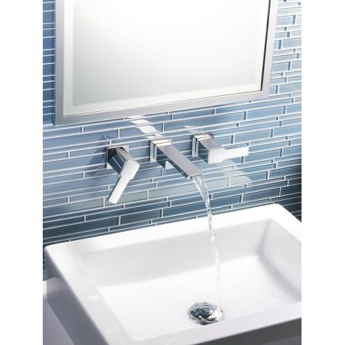  Moen TS6730 90 Degree Two-Handle Wall Mount Bathroom Faucet, Chrome