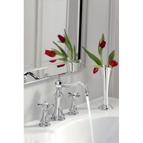  Moen TS42108 Weymouth Two-Handle Lever Handle Bathroom Faucet Trim Kit, Valve Required, Chrome