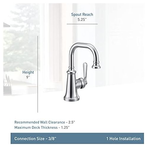  Moen S44101BN Colinet One-Handle Single Hole Traditional Bathroom Sink Faucet, Brushed Nickel