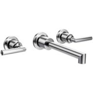 Moen TS43003 Arris Two-Handle Wall Mount Bathroom Faucet Trim, Valve Required, Chrome