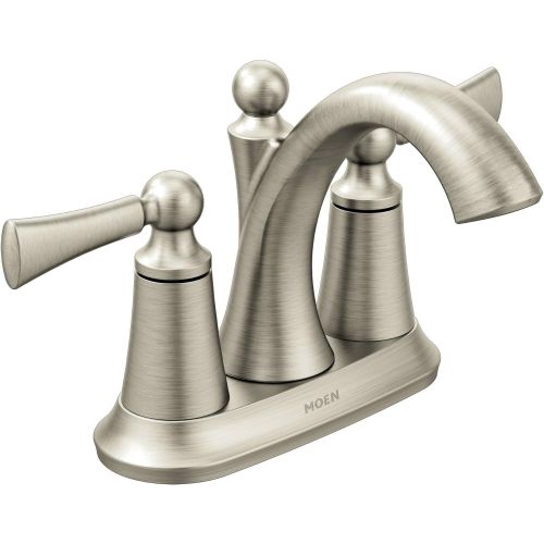  Moen 4505BN Wynford Two-Handle Centerset High Arc Bathroom Faucet, Brushed Nickel