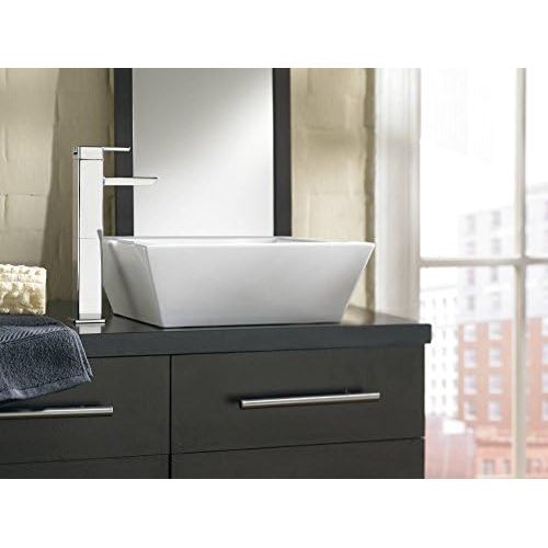  Moen S6711 90 Degree One-Handle Vessel Sink Modern Bathroom Faucet, Chrome