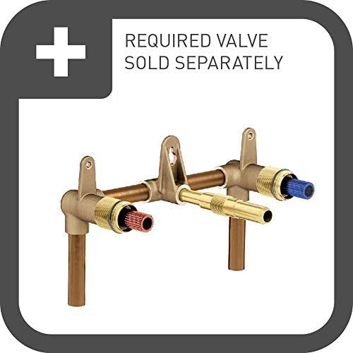  Moen T6906 Voss Two-Handle Wall Mount Bathroom Faucet Trim Kit, Valve Required, Brushed Gold